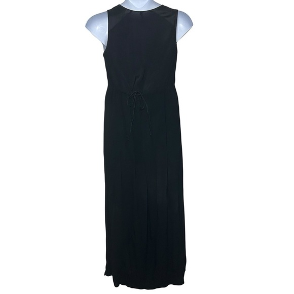 XCVI black rayon Maxi sleeveless dress size large lagenlook grunge bohemian art - Picture 3 of 11
